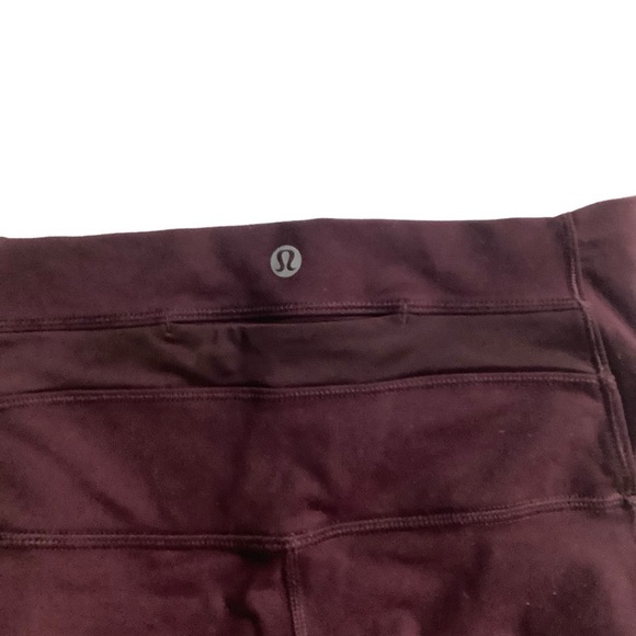 Lululemon Mesh Cut Out Maroon Tights Leggings Size 6 - Picture 4 of 8